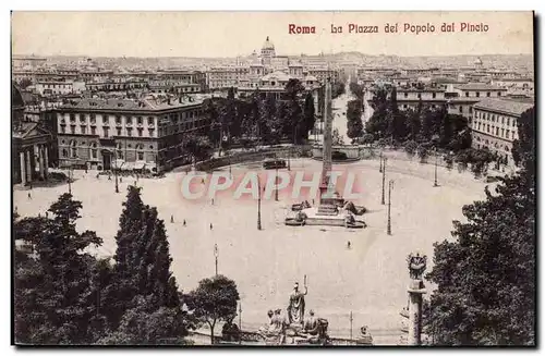 Italie Italia Roma Ansichtskarte AK La Piazza del Popolo dal Pinacio