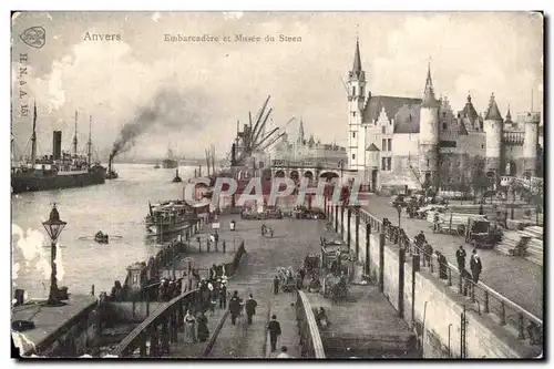 Belgique Anvers Cartes postales Embarcadere et musee de Steen