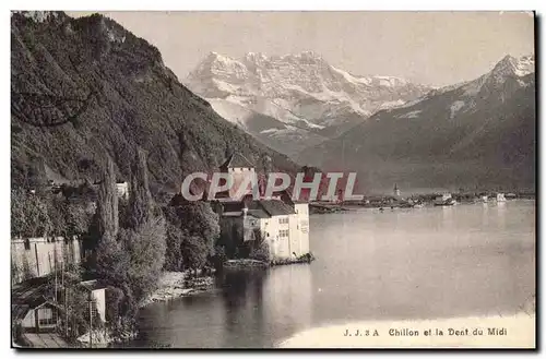 Suisse Cartes postales Chillon et la dent du midi