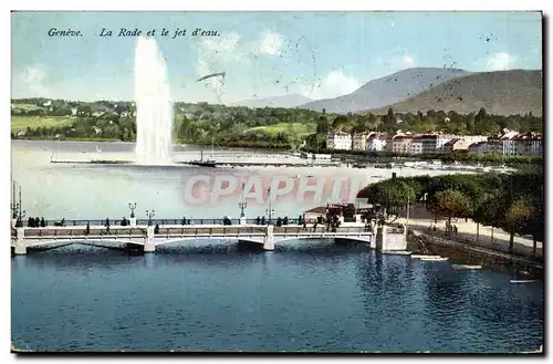 Suisse Cartes postales La rade et le jet d'eau