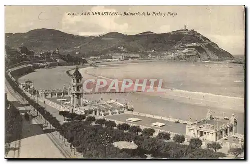 Espagne Espana Spain Ansichtskarte AK SAn Sebastian Balnerio de la Perla y playa