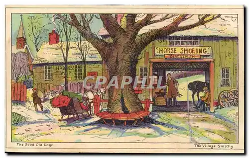 Animaux - Horse - Cheval - The Good Old Days - Horse Shoeing - The Village Smithy - - Cartes postales