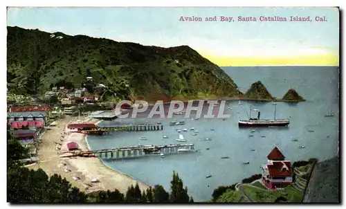 Cartes postales Etats Unis Avalon and Bay Santa CAtalina Island California