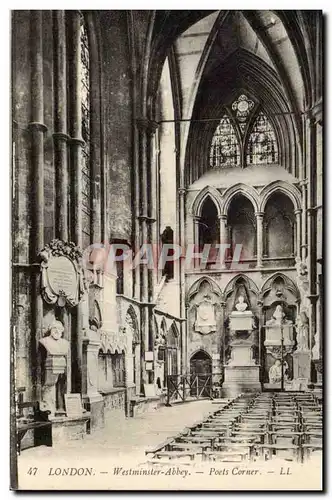 Cartes postales Grande Bretagne London Londres Westminster abbey Poets corner