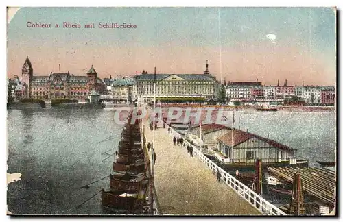Ansichtskarte AK Coblenz a Rhein mit Schiffbrucke