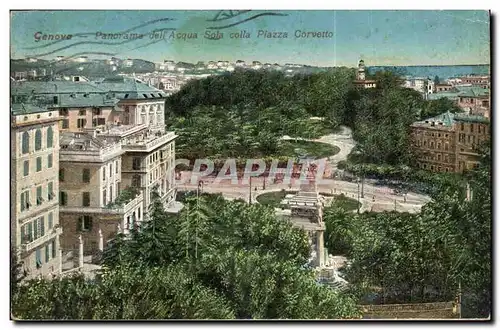 Suisse Genova Cartes postales Panorama dell Acqua Sola volla Plazza Corvetto