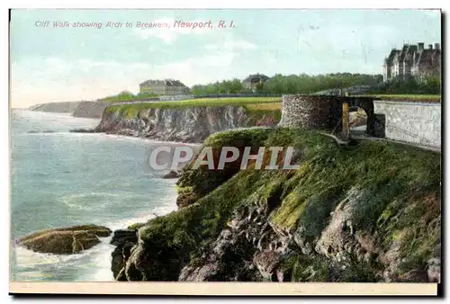 Cartes postales Etats Unis Cliff walk showing Arch to Breakers Newport Ri