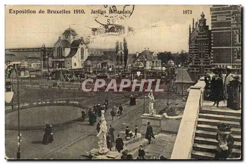 Belgie Belgique Ansichtskarte AK Exposition de Bruxelles 1910 Jardins hollandais