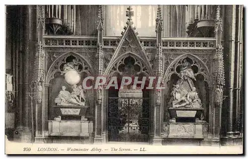 Londres London Westminster Abbey Ansichtskarte AK The screen