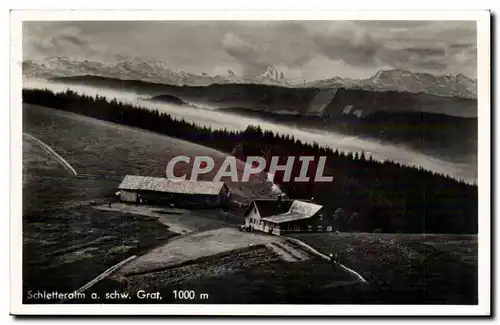 Deutschland - Alemagne - Schletteralm a schw Grat 1000 m - Ansichtskarte AK