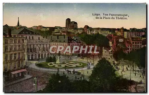 Belgique - Belgien - Liege - Vue Panoramique de la Place du Theatre - Cartes postales