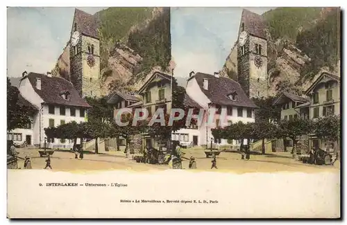 Suisse Cartes postales Interlaken Unterseen l'eglise