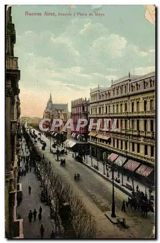 Argentine Argentina Cartes postales Avenida a plaza de Mayo