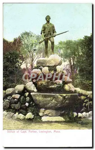 Etats Unis Ansichtskarte AK Statue of Capt Parker Lexington Mass