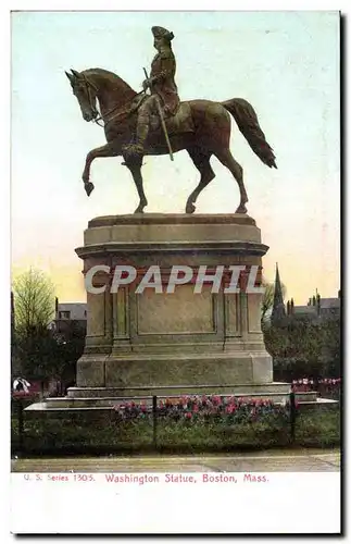 Etats Unis Cartes postales Washington statue Boston Mass