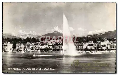 Suisse Cartes postales Geneve Jet d&#39eau et le Mont Blanc