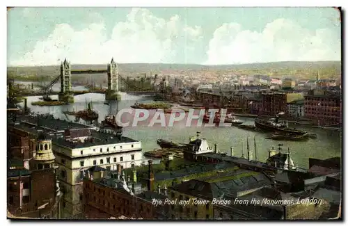 Grande Bretagne London Londres Ansichtskarte AK The pool and tower bridge from the monument