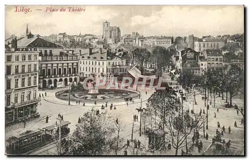 Belgie Belgique Liege Ansichtskarte AK Place du theatre