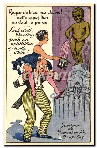 Belgique Belgie Manneken Pis Illustrateur Regarde bien ma cherie cette exposition en vaut la peine