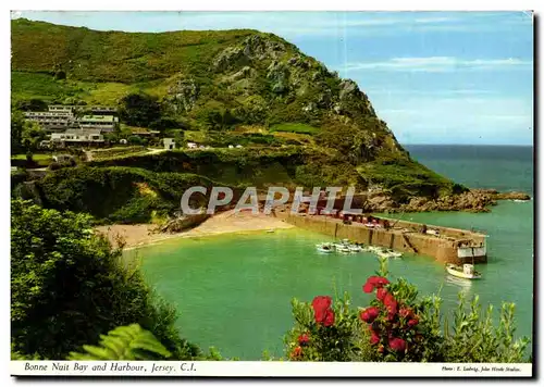 Grande Bretagne Cartes postales moderne Jersey Bonne nuit Bay and harbour