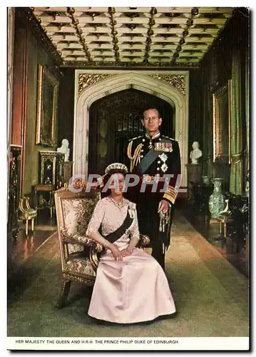 Grande Bretagne Moderne Karte Her majesty the queen and HRH the prince Philip Duke of Edinburgh Scotland Ecoss