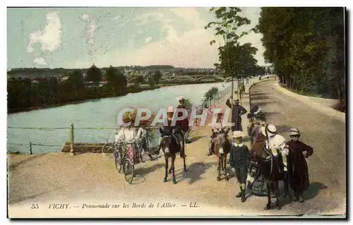 Vichy Ansichtskarte AK Promenade sur les Bords de l&#39Allier (ane donkey)