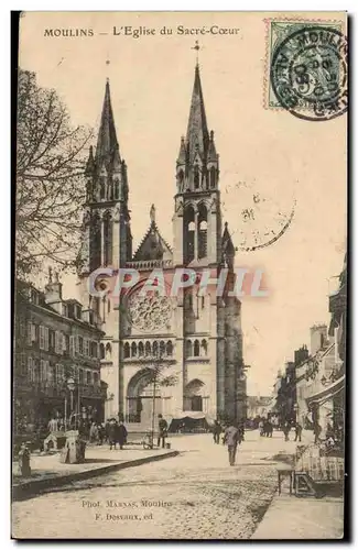 Moulins Cartes postales L&#39eglise du Sacre Coeur