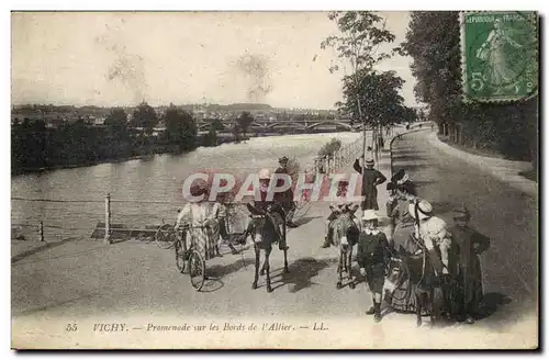 Vichy - Pomenade sur les bords de l&#39Allier - velo - cyclisme - ane - donkey - Ansichtskarte AK