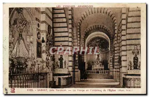 Sabart pres Tarascon Cartes postales La vierge et l'interieur de l'eglise