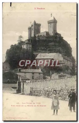 Les tours de Foix Cartes postales Vue prise de la route de St Girons