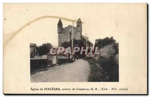 Ansichtskarte AK Eglise de Mazeres Canton de CAstelnau