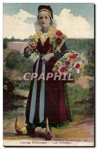 Ariege pittoresque Ansichtskarte AK Types Bethmalais (folklore costume)