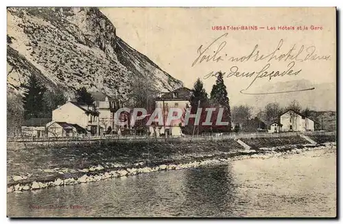 Ussat les Bains Cartes postales Les hotels et la gare