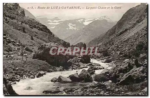 Cartes postales Route de Luz a Gavarnie Le petit chaos et le Gave