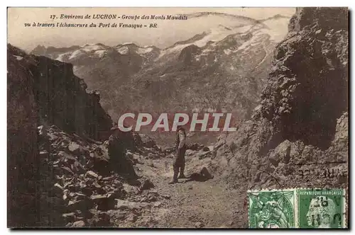 Environs de luchon Cartes postales GRoupe des Monts maudits vu a travers l&#39echancrure du port de Venasque