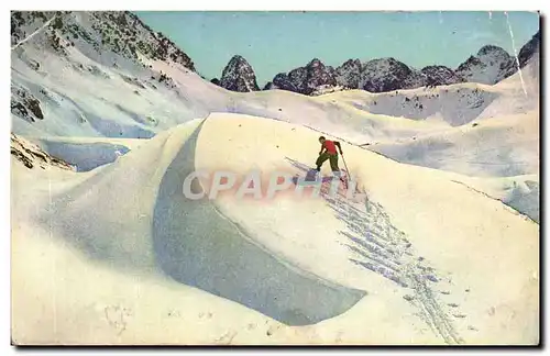 Cartes postales Les Pyrenees sous la neige Bagneres de Bigorre La Mongie Sur les pentes nord Le pain de sucre