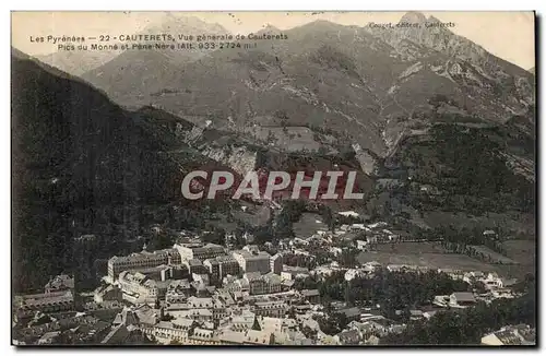 Cartes postales CAuterets Vue generale Pics du Monne et Pene Nore