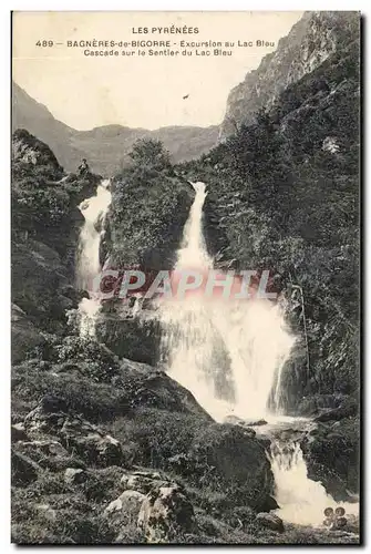 Bagneres de Bigorre Ansichtskarte AK Excursion au lac bleu Cascade sur le sentier du lac bleu