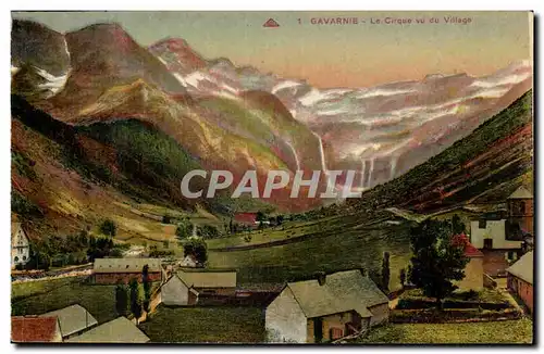 Cartes postales Gavarnie le cirque vu du village
