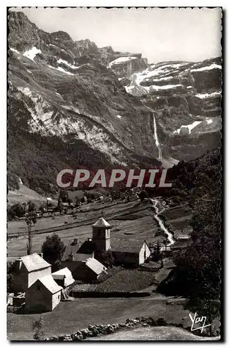 Cartes postales moderne Gavarnie L&#39eglise Chemin d&#39Espagne et le cirque