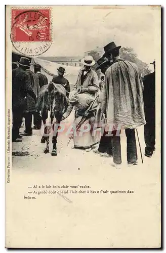 Cartes postales Al a le lait bein clair vout vach Paysans Folklore TOP