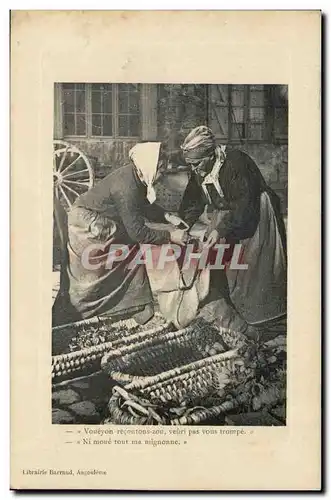 Cartes postales VVoueyon reconous zou veuri pas vous trompe Paysans Folklore TOP machandes