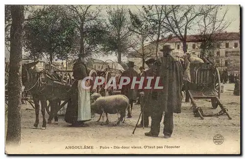 Ansichtskarte AK Angouleme Foire dus donc vieux O faut pas l&#39ecouter Moutons Paysans Folklore TOP