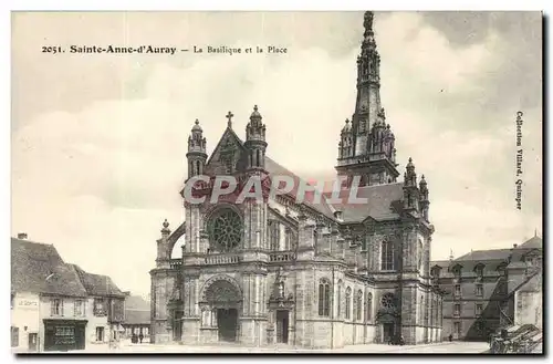 Saint Anne d&#39Auvray Cartes postales La basilique et la place