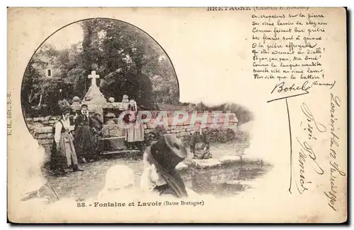 Cartes postales Fontaine et lavoir (Basse Bretagne) Botrel