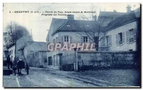Chauvry Cartes postales Entree du pays Route venant de Montsoult Propriete des Tilleuls