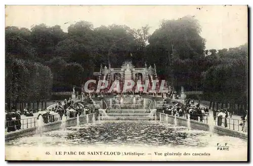 Cartes postales Le parc de Saint CLoud Vue generale des cascades