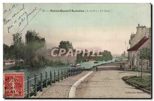 Saint Ouen l&#39aumone Cartes postales Le quai (carte toilee)