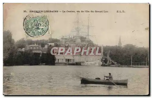 Enghien les Bains Cartes postales le casino vu de l'ile du grand lac