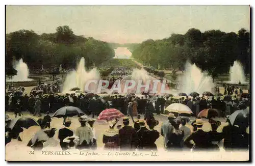 Versailles Cartes postales Le jardin Les grandes eaux